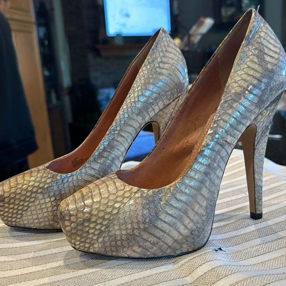 Vince Camuto Artificial Snake Skin Heels